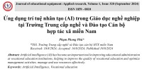 Ứng dụng trí tuệ nhân tạo (AI) trong Giáo dục nghề nghiệp tại Trường Trung cấp nghề và Đào tạo Cán bộ hợp tác xã miền Nam